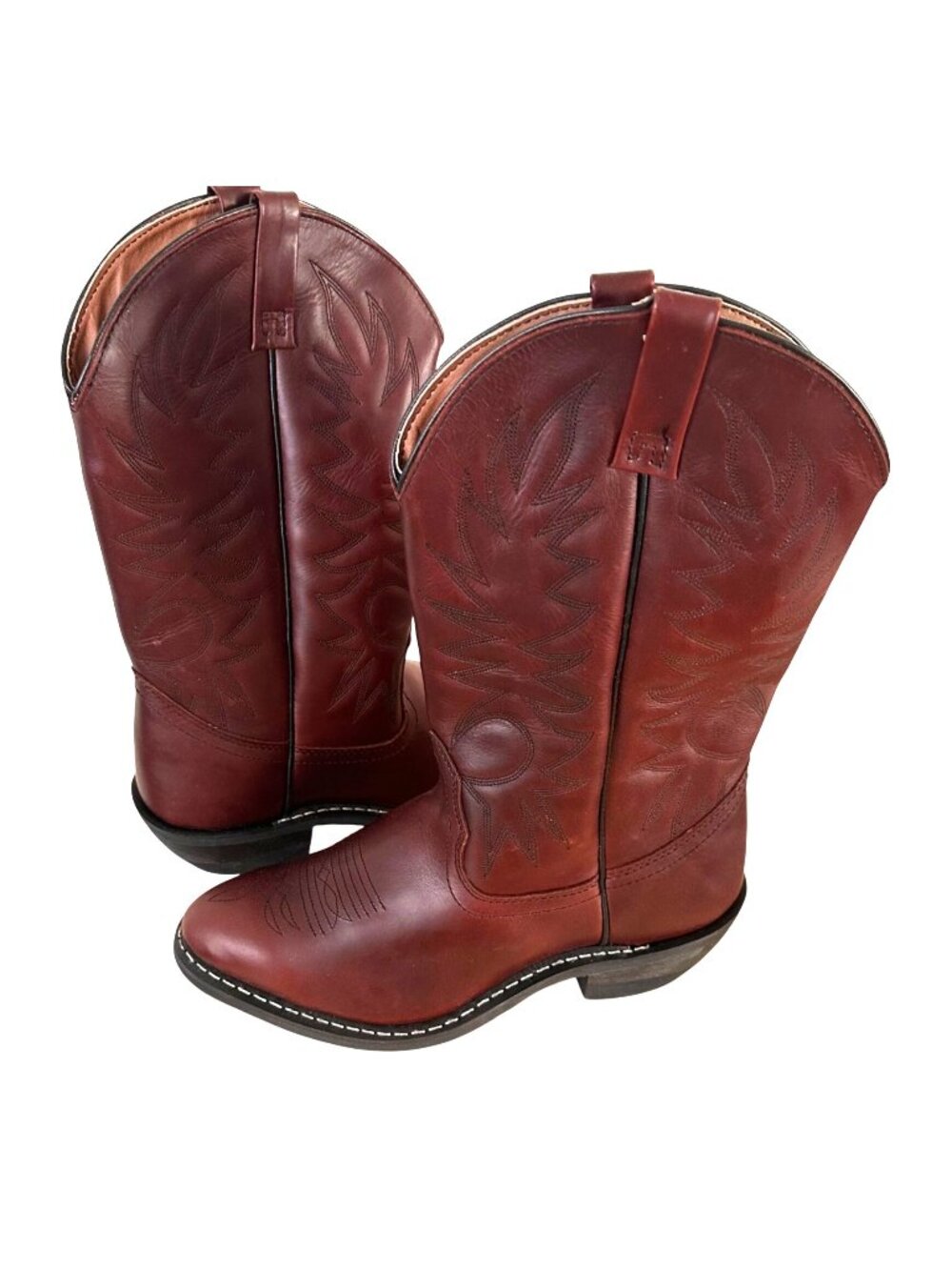 Palomino Size 9.5 Western Boots Mens Leather Cowboy Boots  Burgundy MRSP $170.00